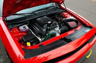 Engine and Bonnet of 2023 DODGE CHALLENGER SRT DEMON 170